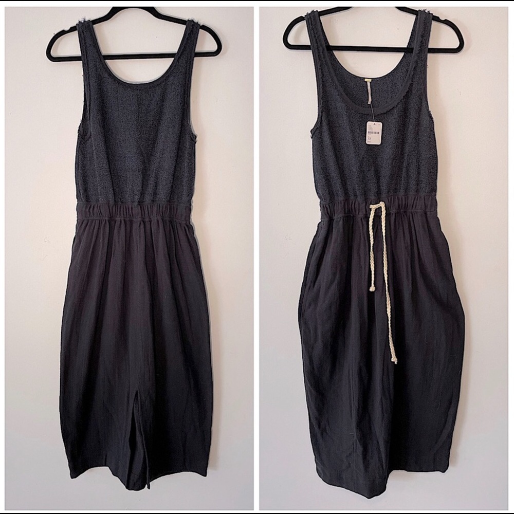 NWOT Free People Terry Cord Waist Maxi Dress